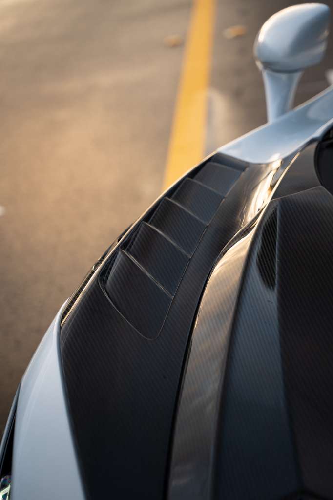 Carbon fiber hood detail